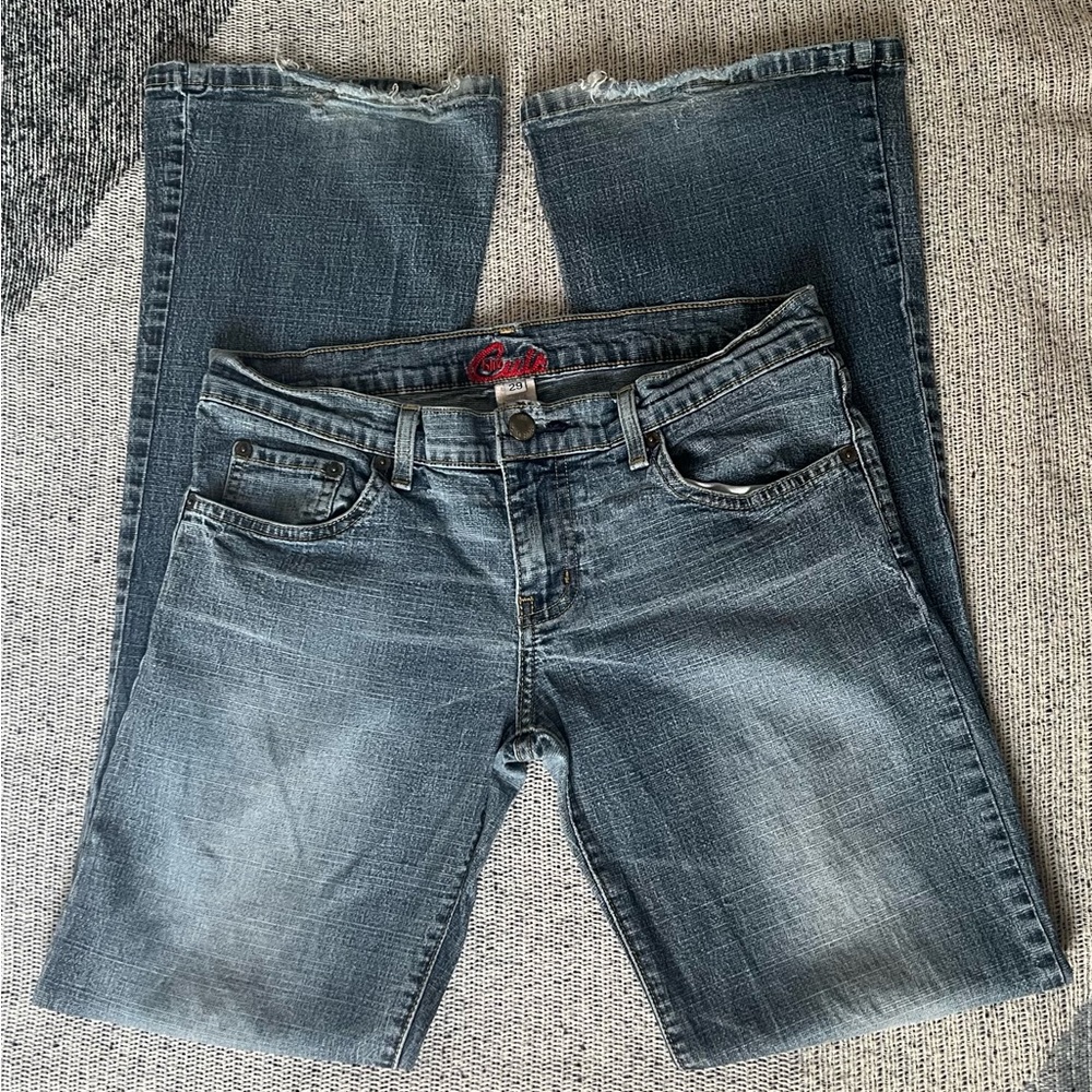Blue Cult Distressed Vintage Flare Jeans, Size 29